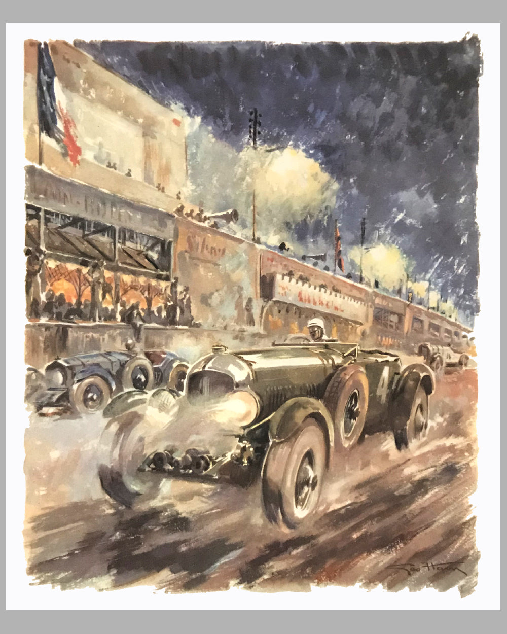 Bentley at Le Mans 1930, 1980&#39;s print by Geo Ham, France