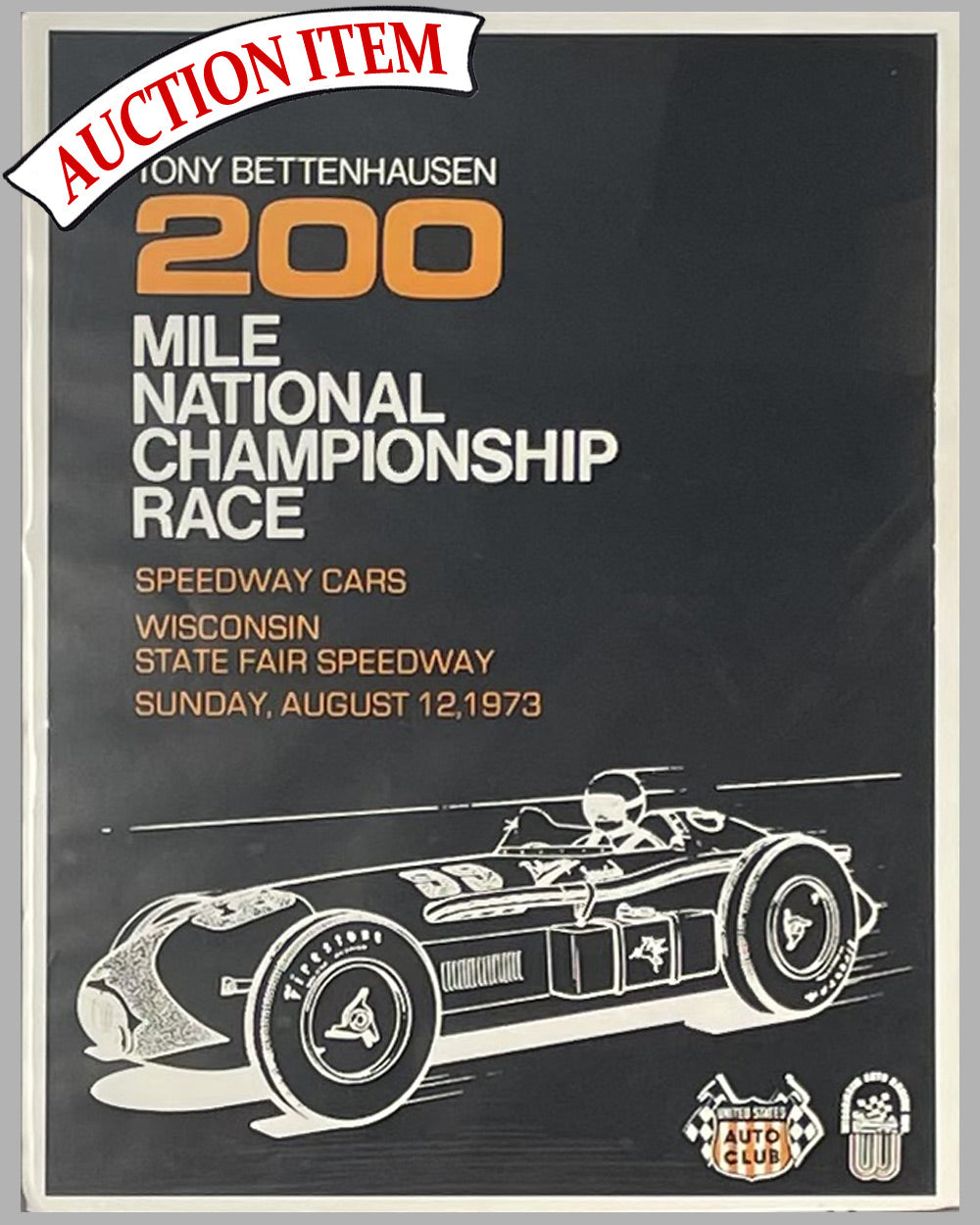 Tony Bettenhausen 200 Mile National Championship original race poster