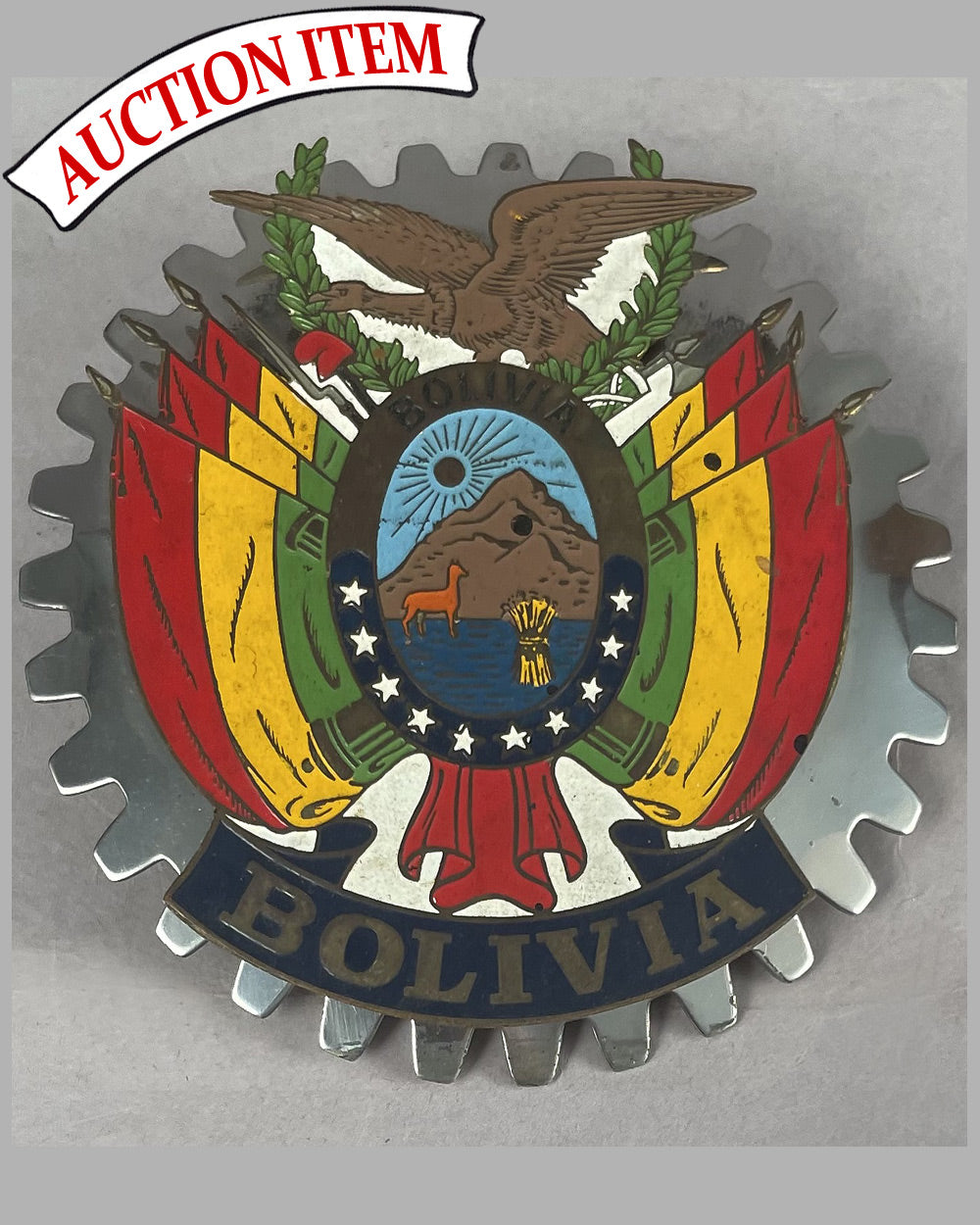 Bolivia souvenir grill badge