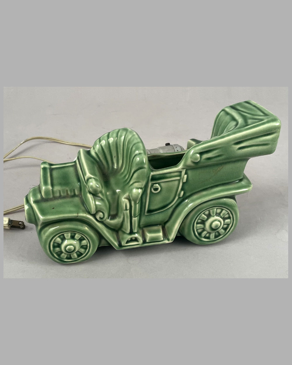 Brass car desk lamp with pen holder by Buckingham Ceramics