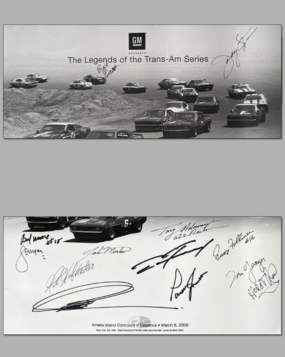 The Legends of the Trans Am series print photographed by Barry Tenin, autographed by many drivers 2