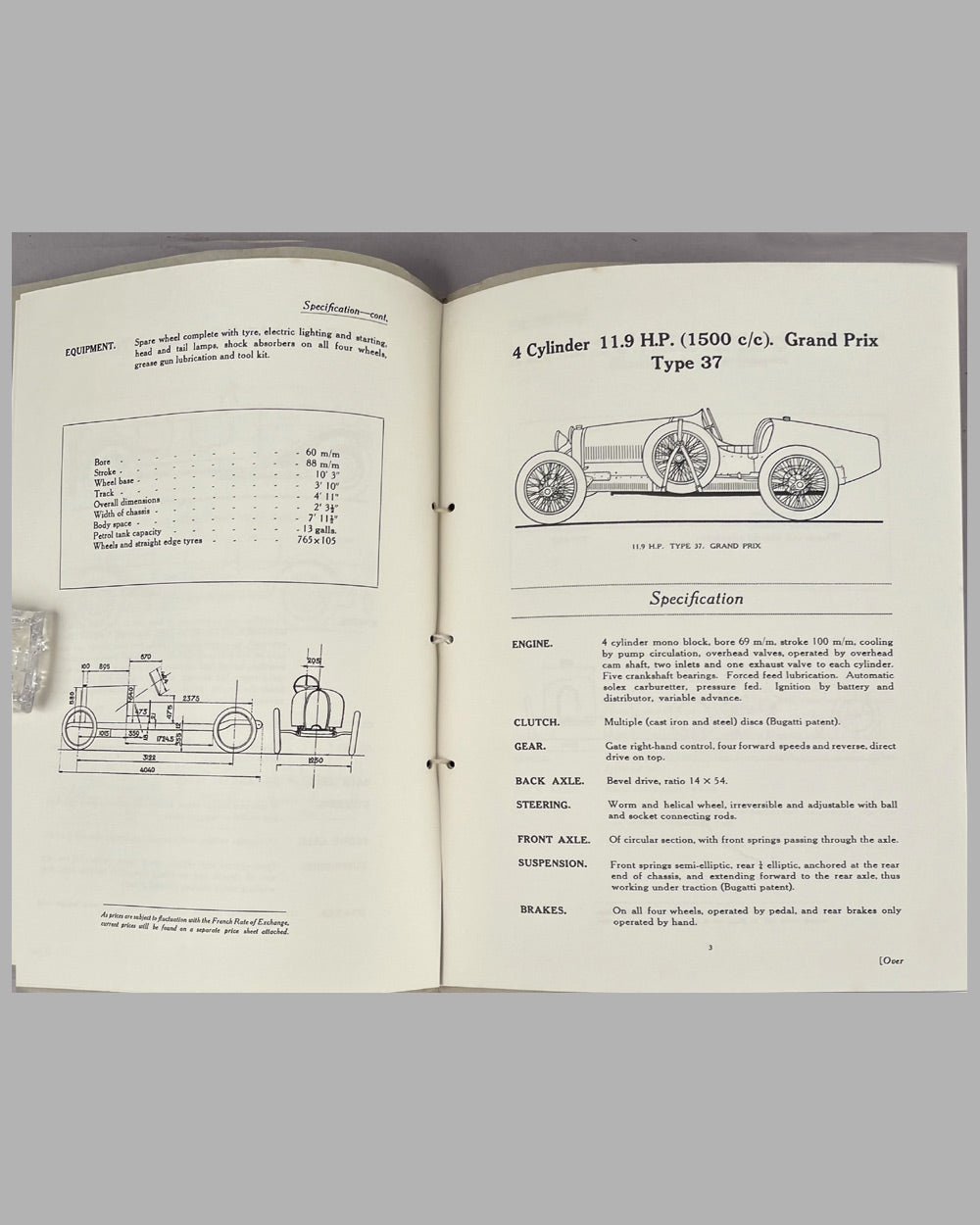 Bugatti Touring &amp; Sporting Models 1926-1927 full line brochure 4