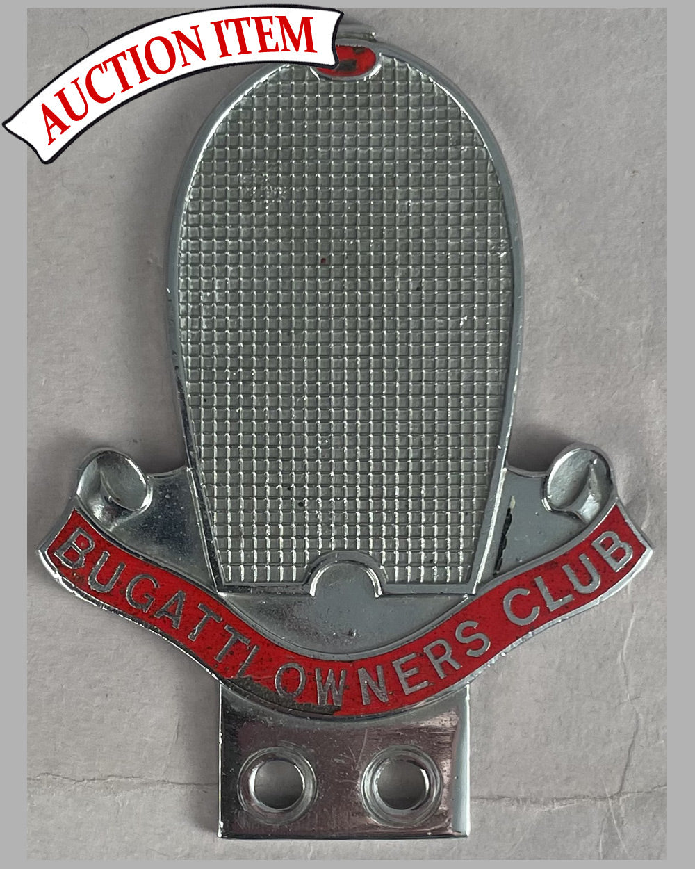 Bugatti Owners Club bumper or bar badge