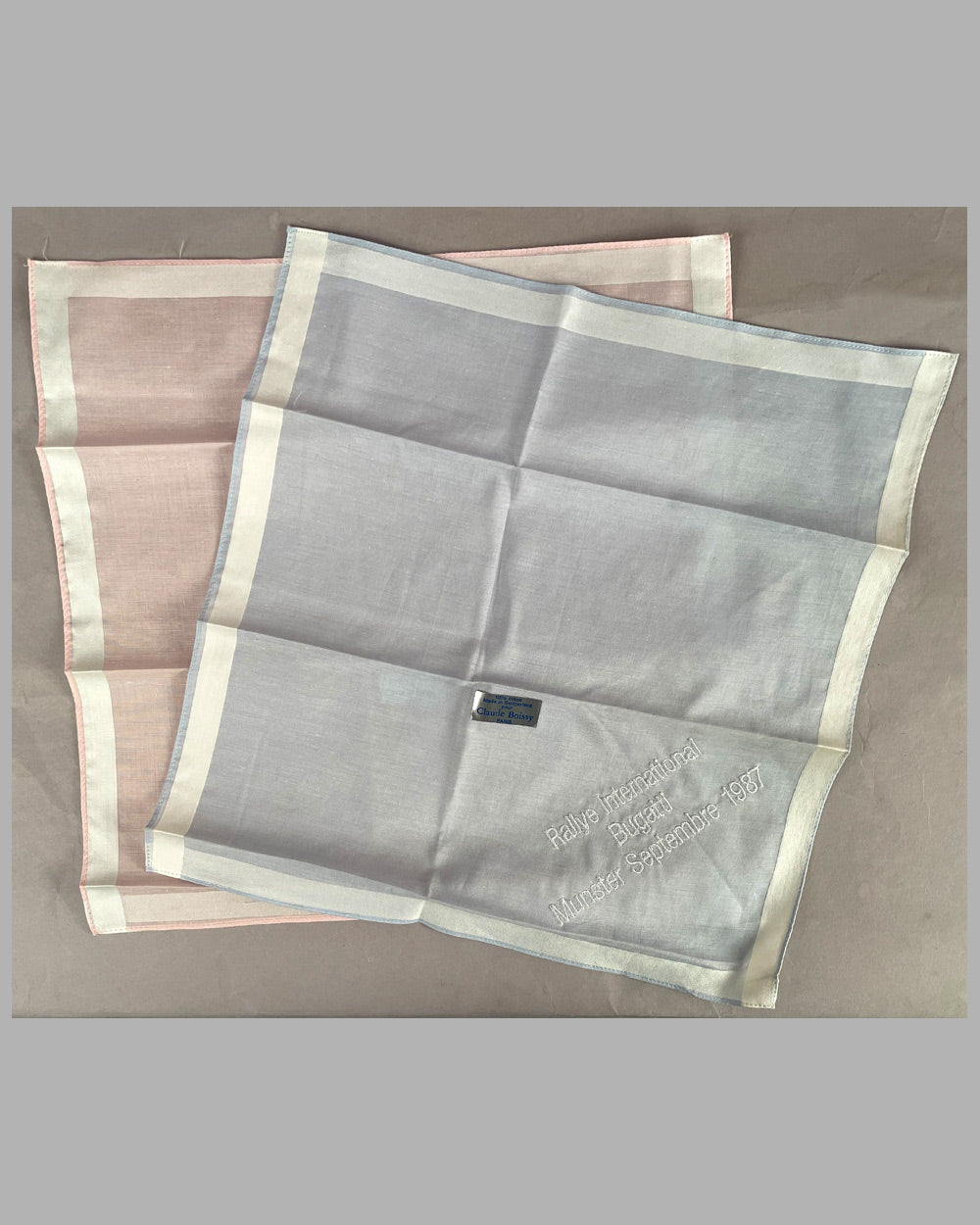 Two Bugatti International Rally handkerchiefs from the collection of René Dreyfus 2