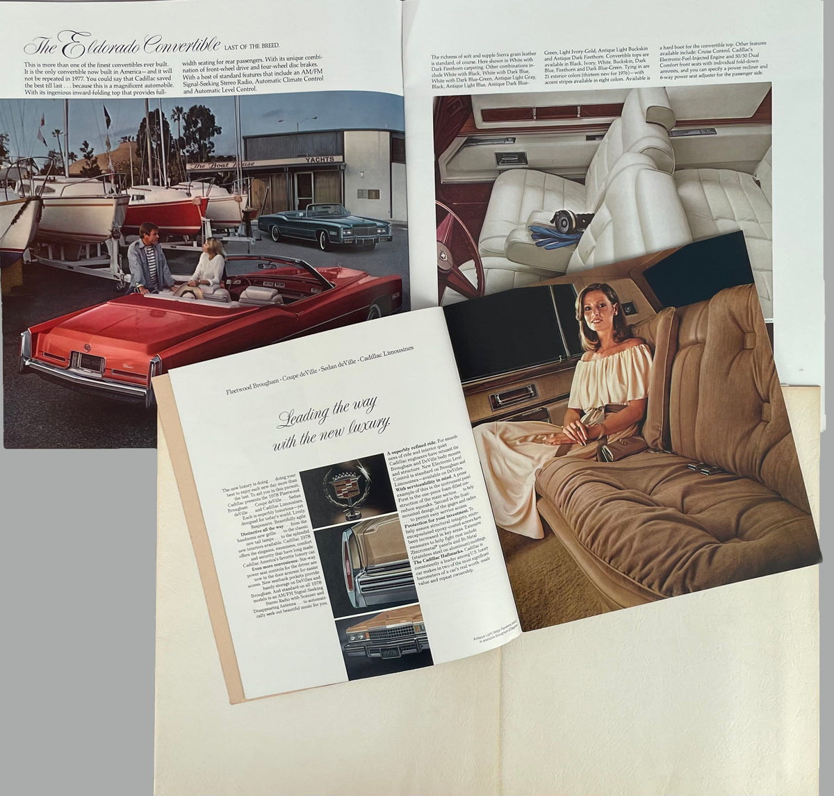 12  1970’s Cadillac factory sales brochures + 3 dealer brochures
