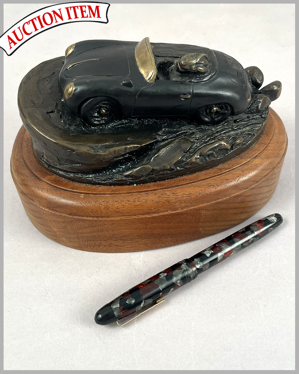 California Carrera bronze sculpture by Larry Braun, 1987