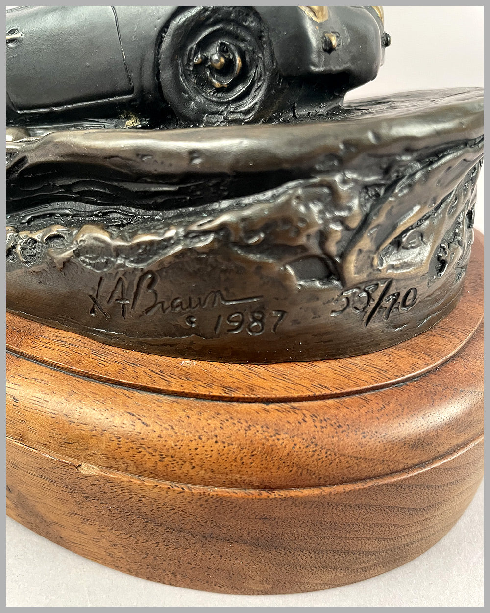 California Carrera bronze sculpture by Larry Braun, 1987 5