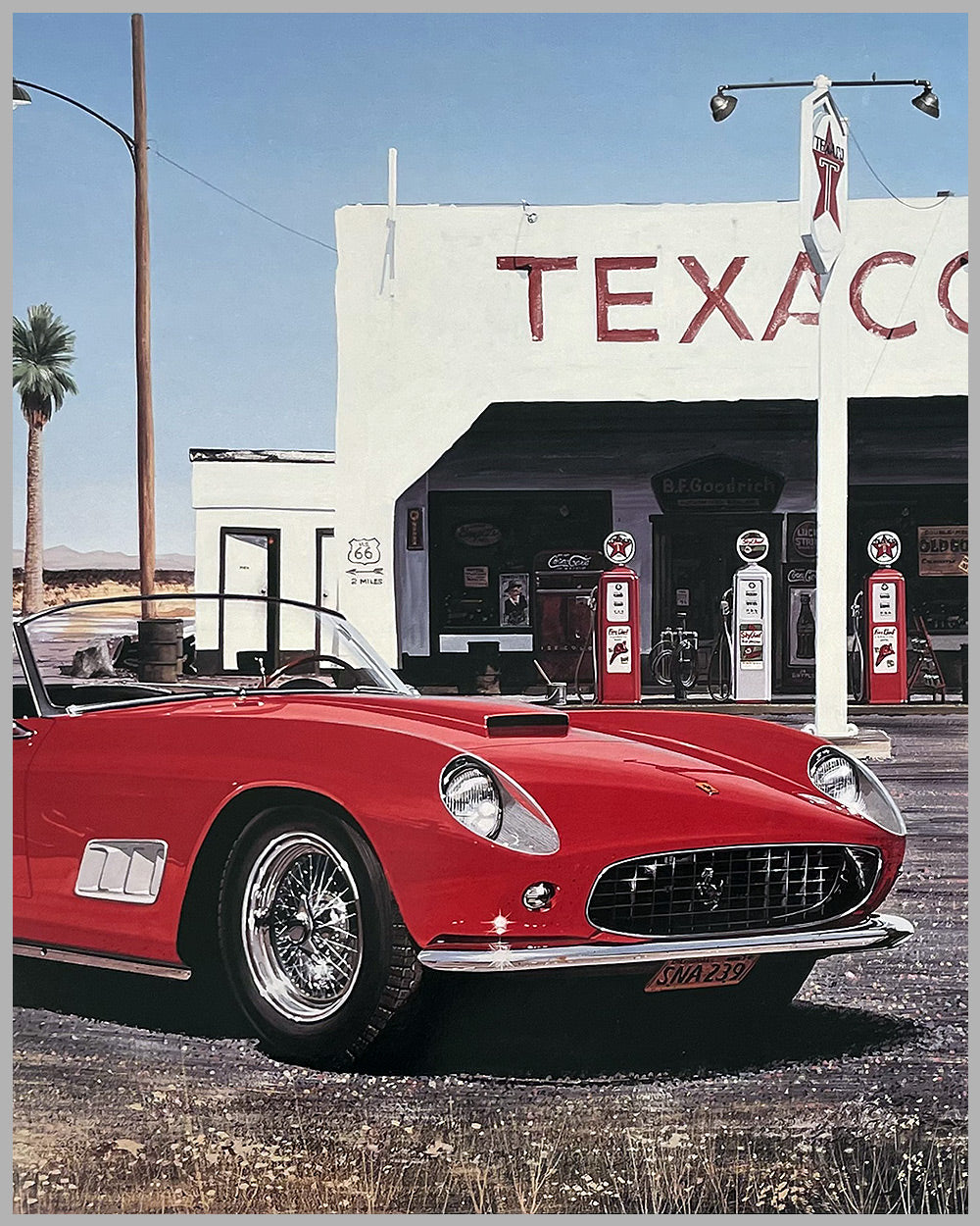 The long wheel base Ferrari 250 California Spider print by Ken Eberts, 1993 2
