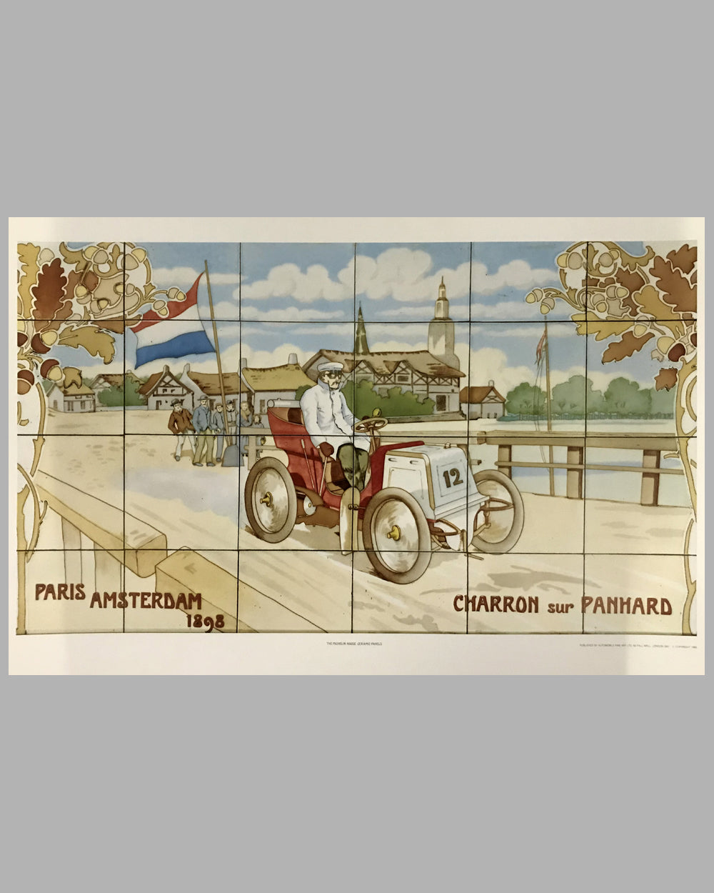 Paris - Amsterdam 1898 - Charron sur Panhard multicolor print by Ernest Montaut 1985
