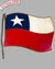Chile national flag and pole grill badge, similar to the Texas flag