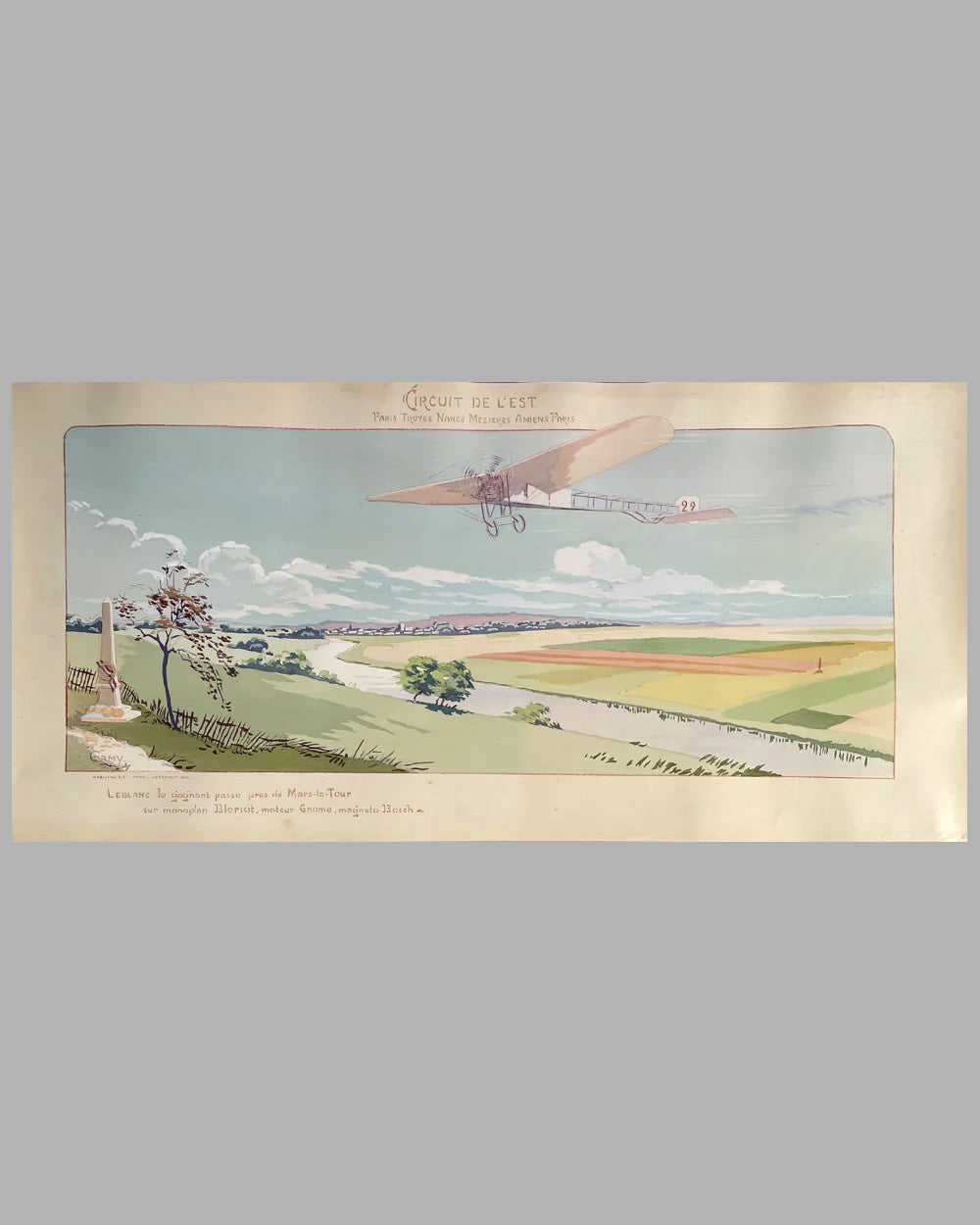 &quot;Circuit de l&#39;Est&quot; lithograph by Marguerite (Gamy) Montaut, 1910