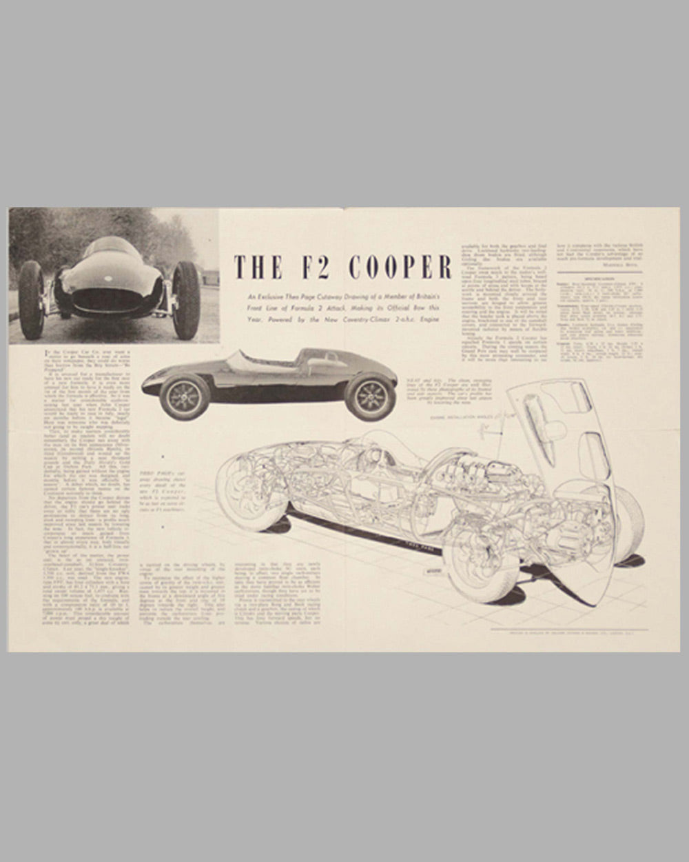 Cooper F2 original factory brochure