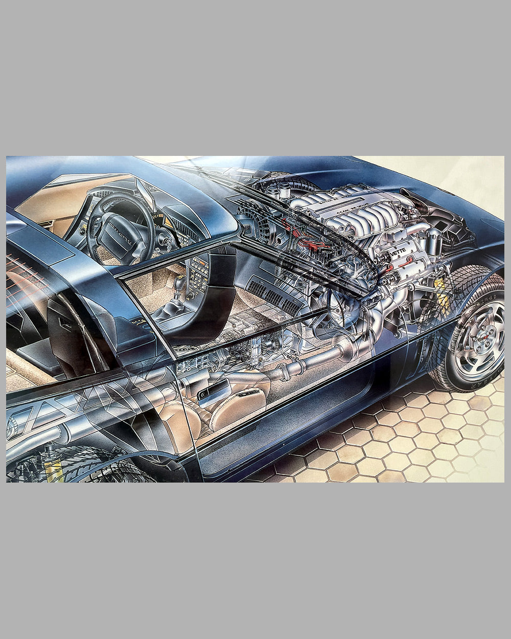 The 1990 Corvette ZR1 cutaway poster by David Kimble