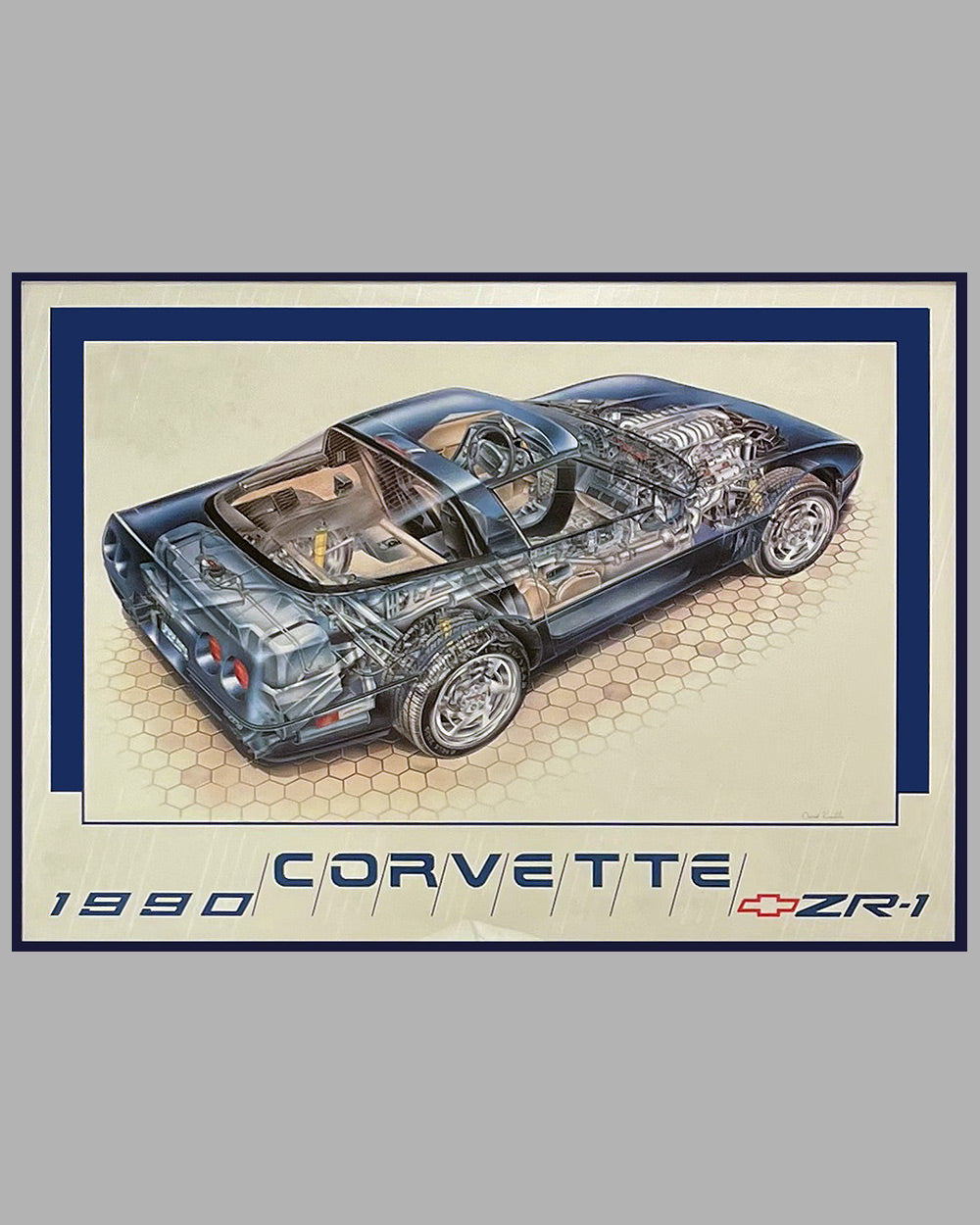 The 1990 Corvette ZR1 cutaway poster by David Kimble