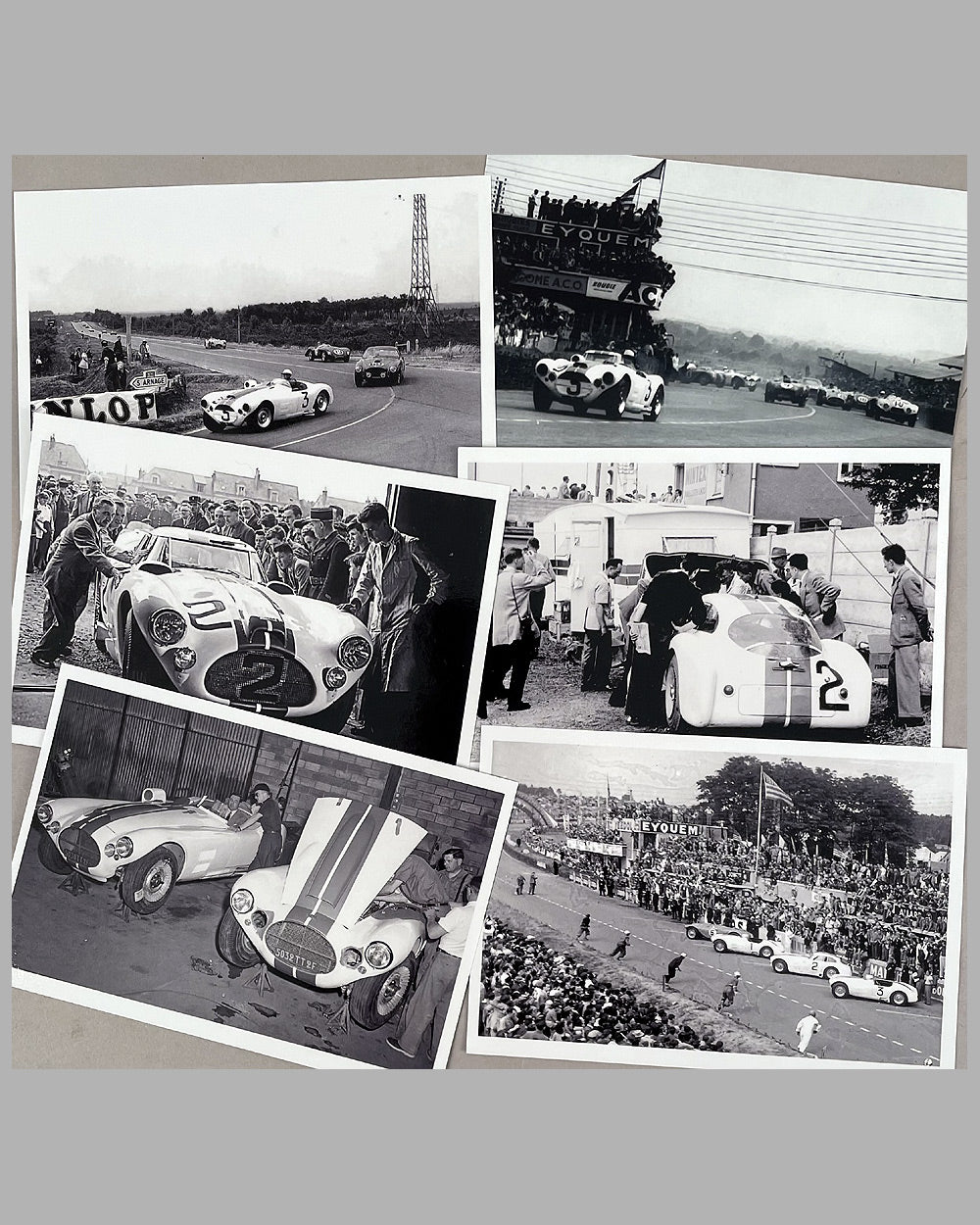 Collection of 40 photographs of Cunningham cars at Le Mans 2