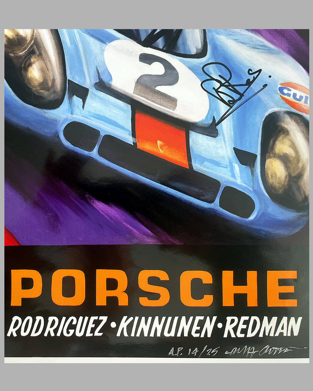 Daytona 24 Hours 1970 photographic print by Robert Carter, autographed by Brian Redman 3