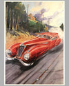 Delahaye Coupe in Red print by Geo Ham, 1990’s