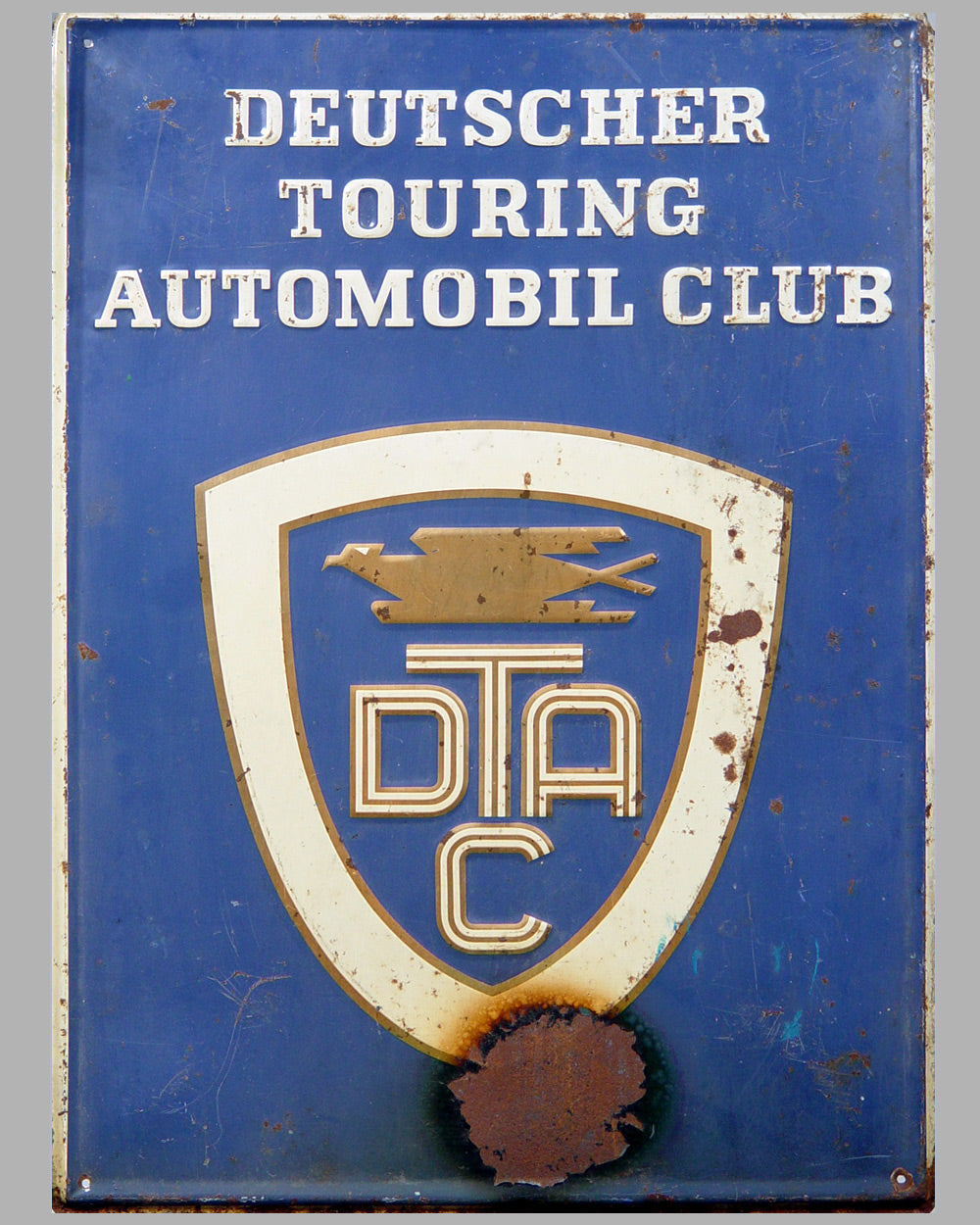 Deutscher Touring Automobil Club stamped tin sign, ca. 1950's