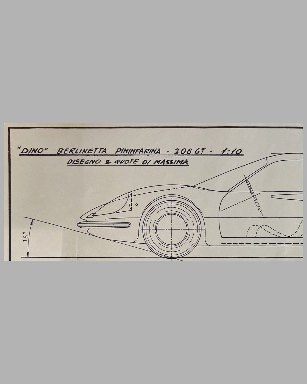 Dino Berlinetta 206GT blueprint from Pininfarina 4