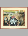 Dirt Track racing large painting by John Burgess