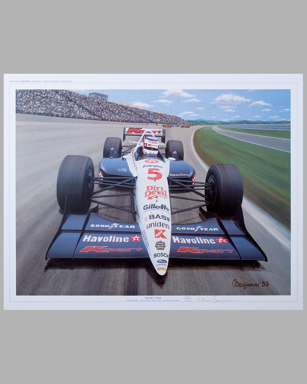 Double Take Nigel Mansell Lola Ford print by Arthur Benjamin