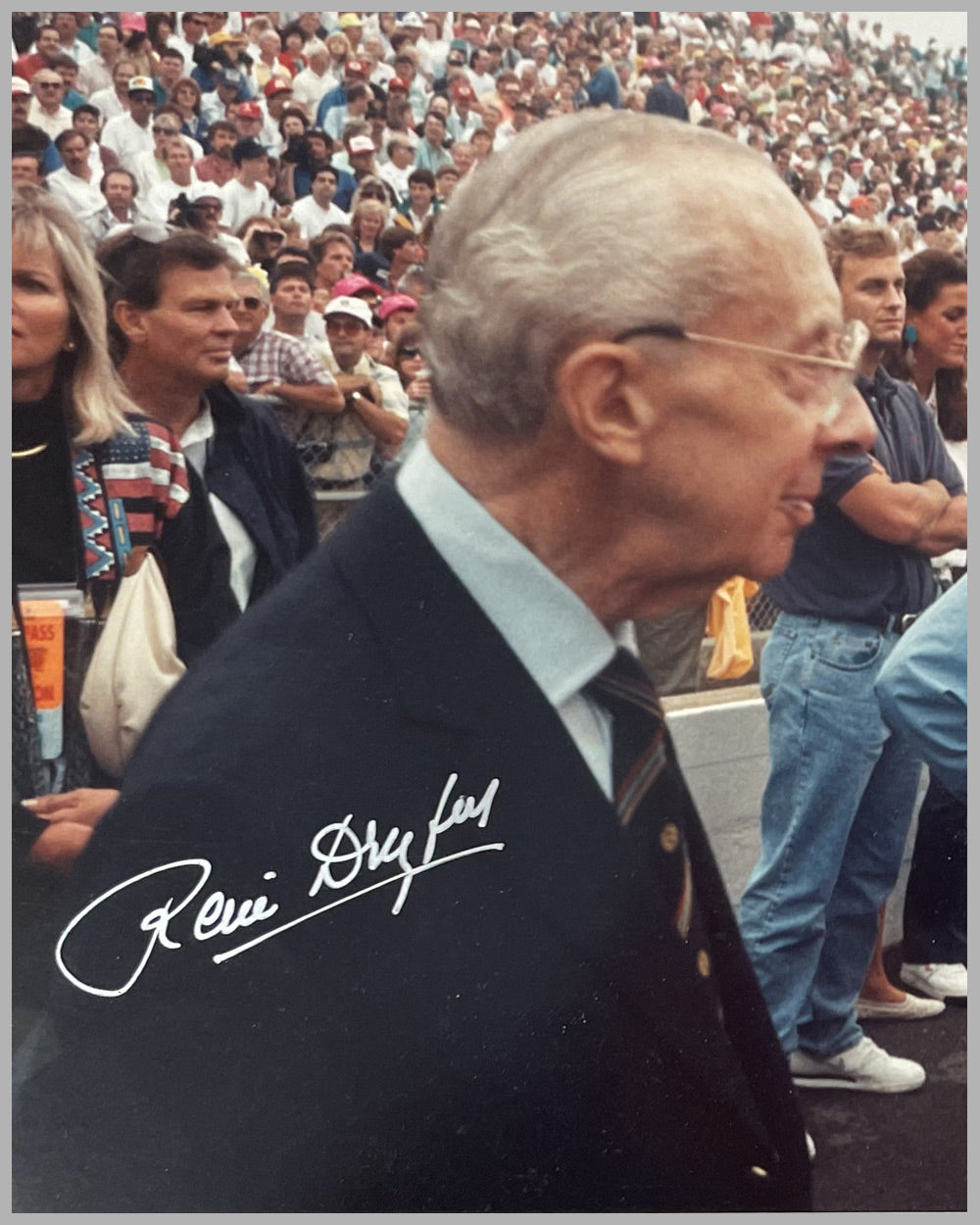 Renè Dreyfus and Danny Sullivan autographed color photograph by Jacques Grelley 2