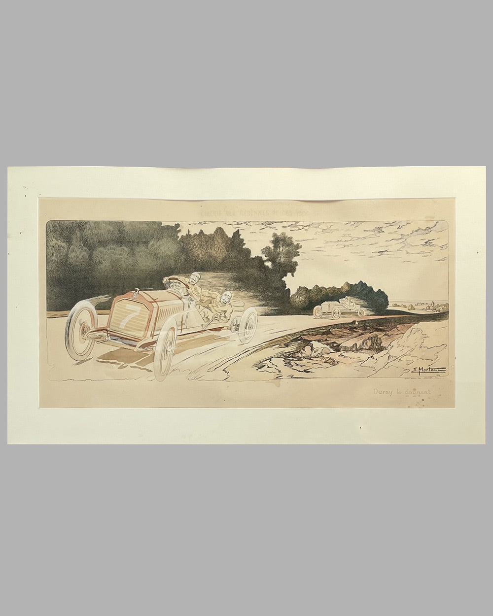 Duray le gagnant, hand colored lithograph, 1906 by Ernest Montaut