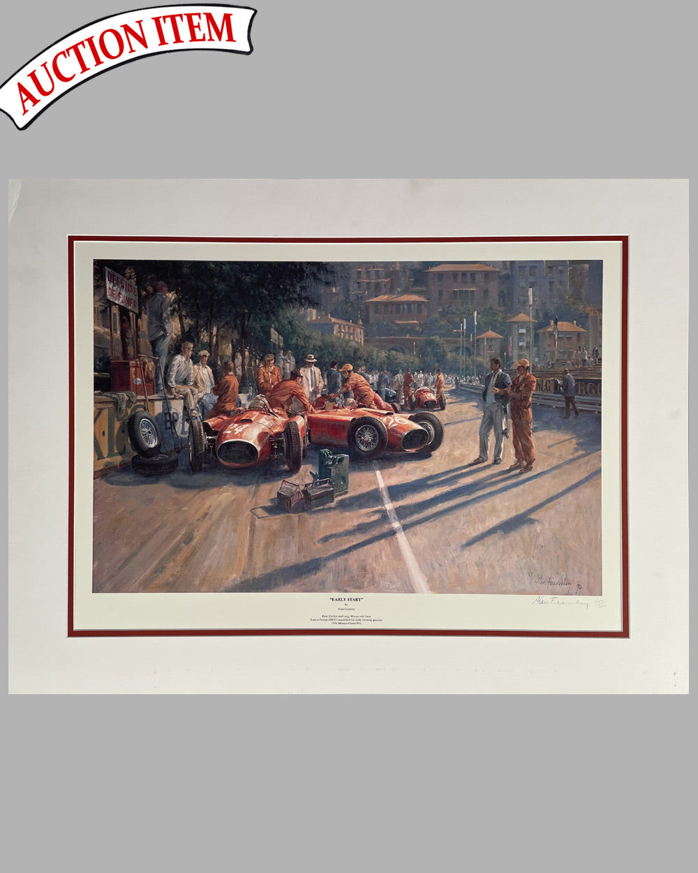Early Start, 1956 Monaco Grand Prix print by Alan Fearnley, 1994
