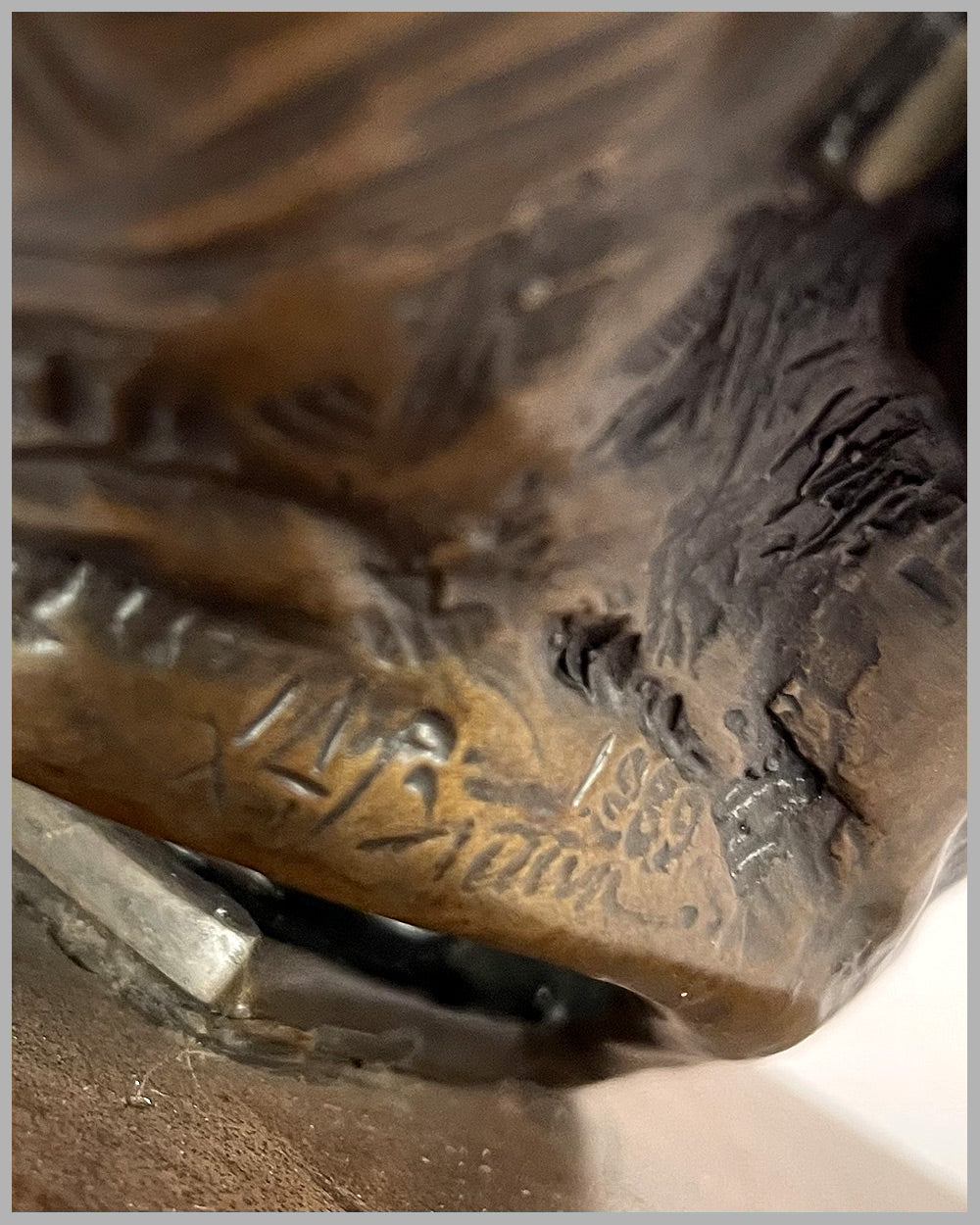 Enzo Ferrari bronze bust by Larry Braun, 1989 5