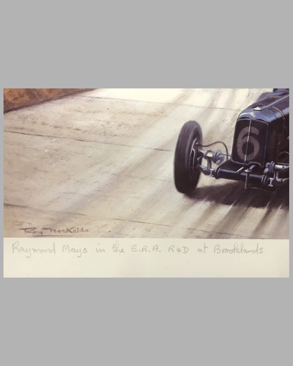 Raymond Mays in the E.R.A. R4D at Brooklands print by Roy Nockolds 3