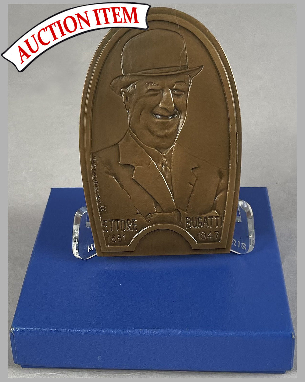 Ettore Bugatti commemorative bronze plaque by Monnaie de Paris, France