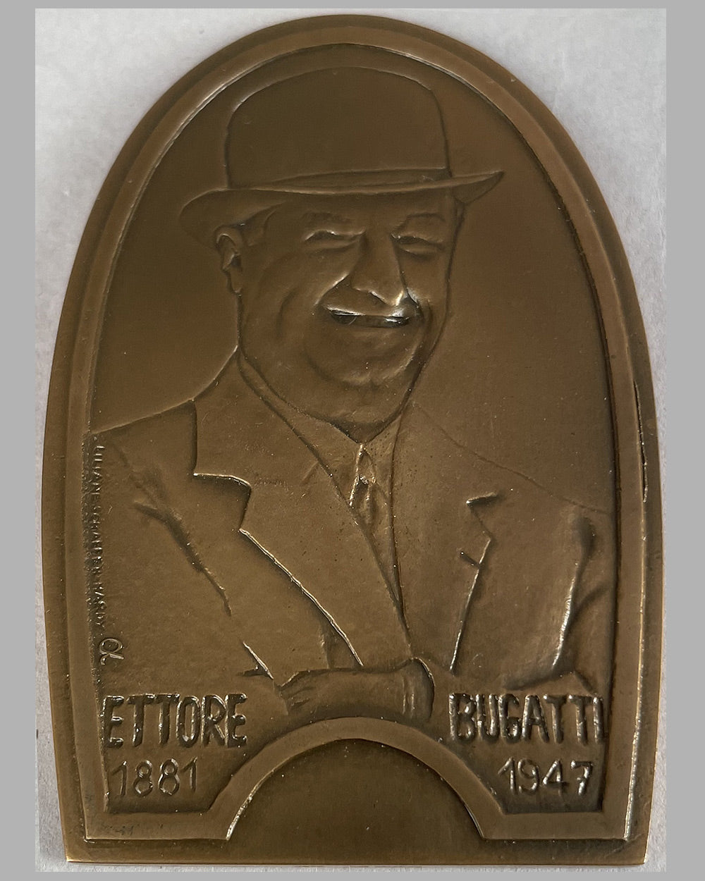 Ettore Bugatti commemorative bronze plaque by Monnaie de Paris, France 2