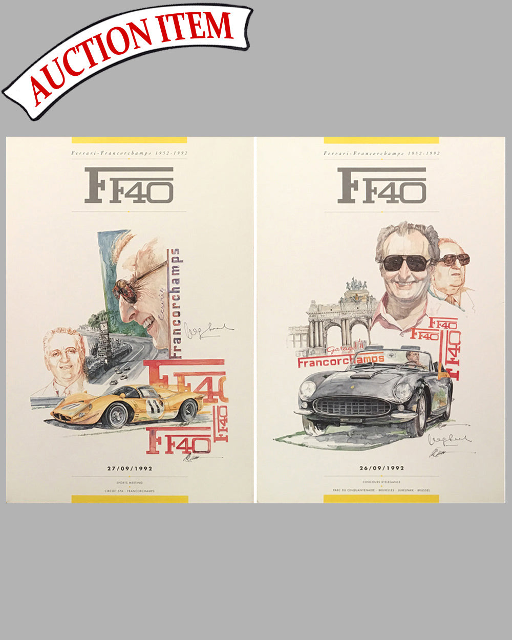 Two FF40 posters by Chuck Queener, Autographed by Jacques Swaters