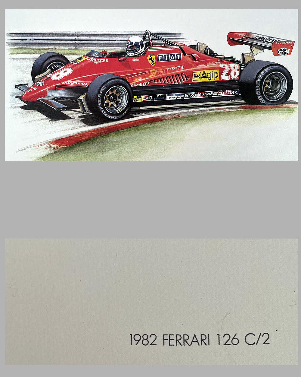Ferrari 126 C/2 Formula 1 Car print by Paolo d’Alessio, 1987 2