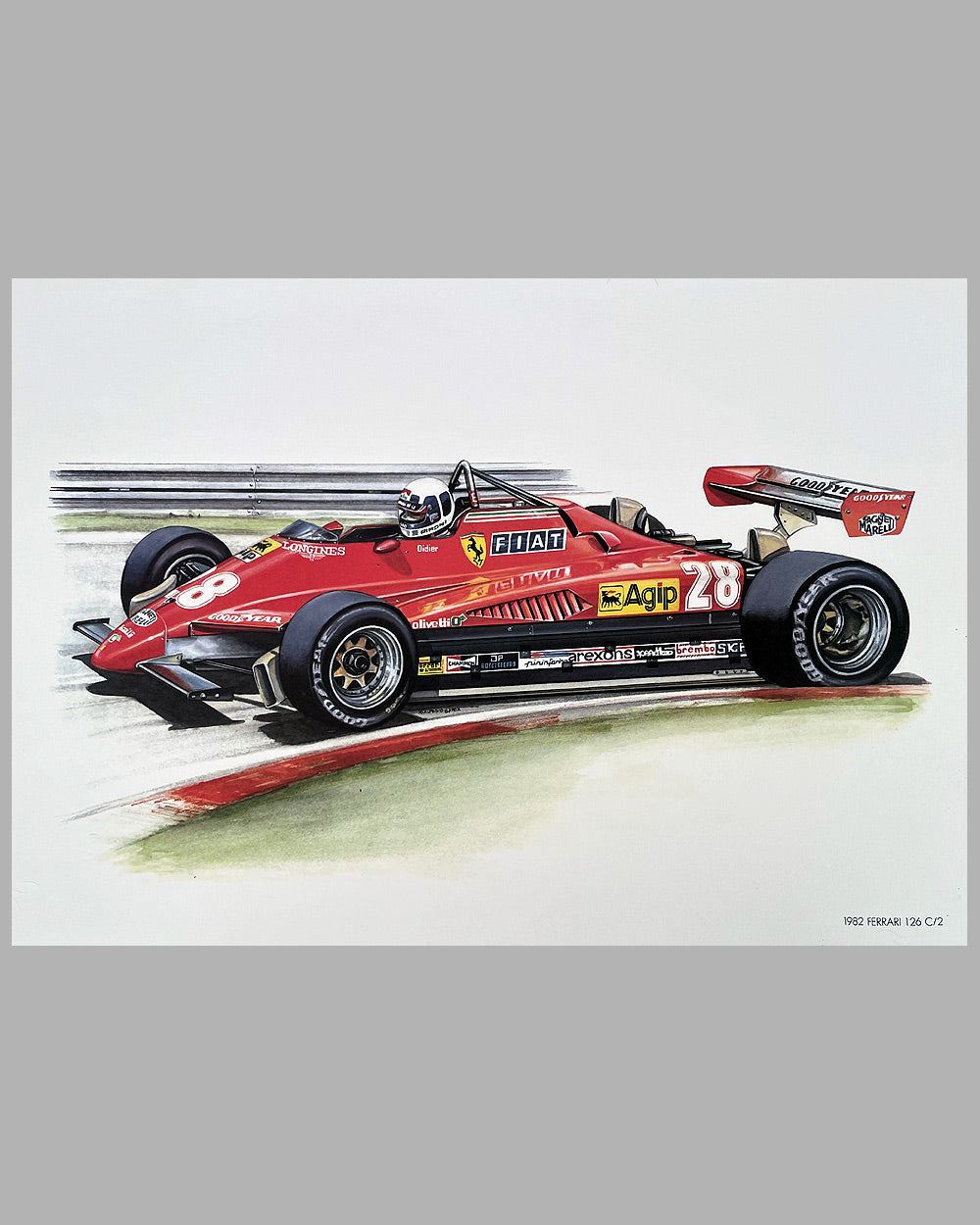 Ferrari 126 C/2 Formula 1 Car print by Paolo d’Alessio, 1987
