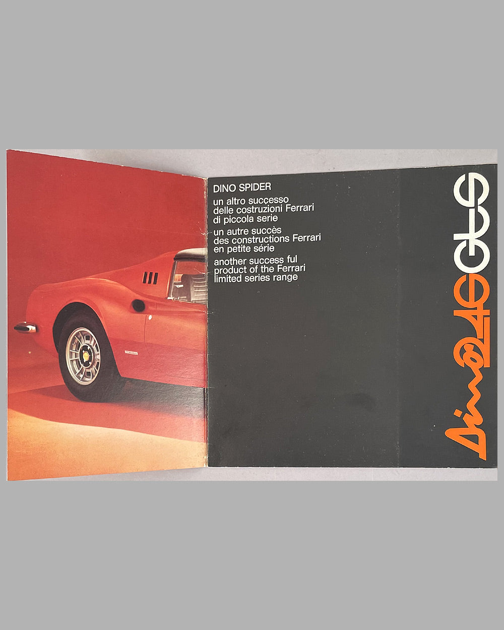 Ferrari 246 Dino GTS factory sales brochure, 1973, #76/73 2