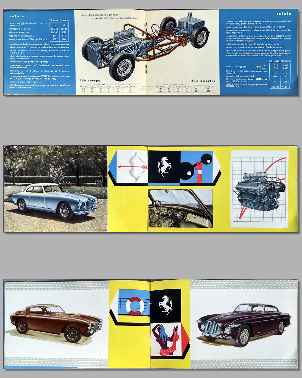 Ferrari 250 Europa, 375 America factory brochure, 1952 and 1953 models 2