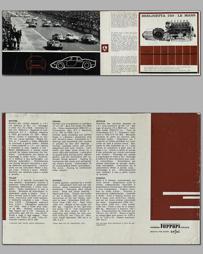 Ferrari 250 LM Berlinetta factory owner’s manual and sales brochure, mid 1960’s 2