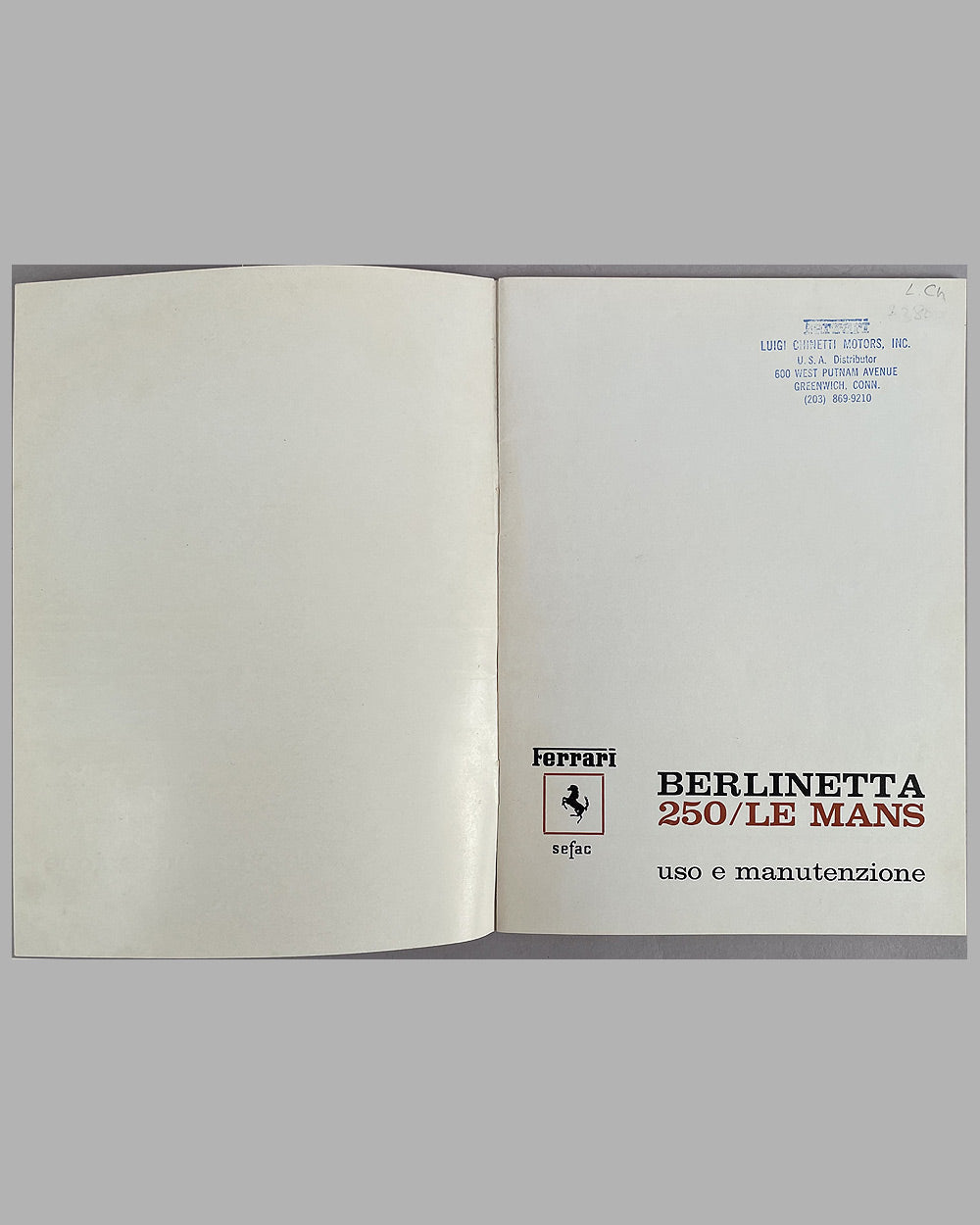 Ferrari 250 LM Berlinetta factory owner’s manual and sales brochure, mid 1960’s 4