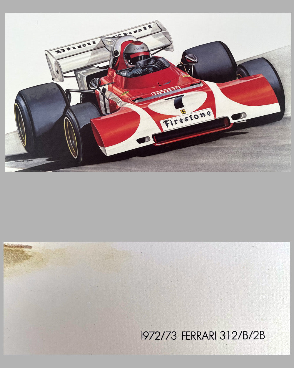 Ferrari 312 B/B2 Formula 1 Car print by Paolo d’Alessio, 1987 2