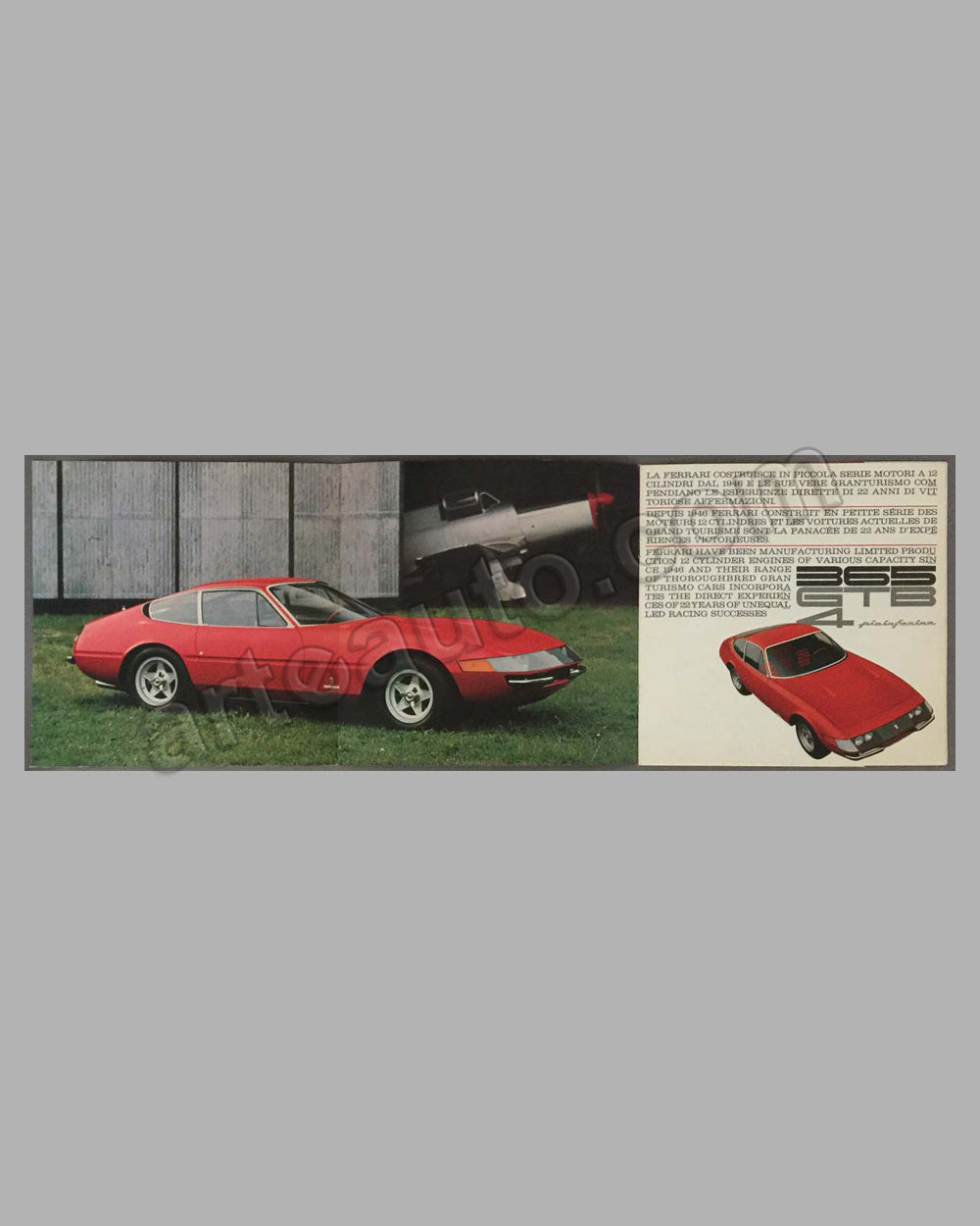 Ferrari 365 GTB4 original factory sales brochure, # 25/68 3