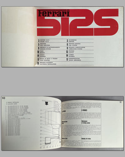 Ferrari 512S factory operation and maintenance instruction book, 1970 2