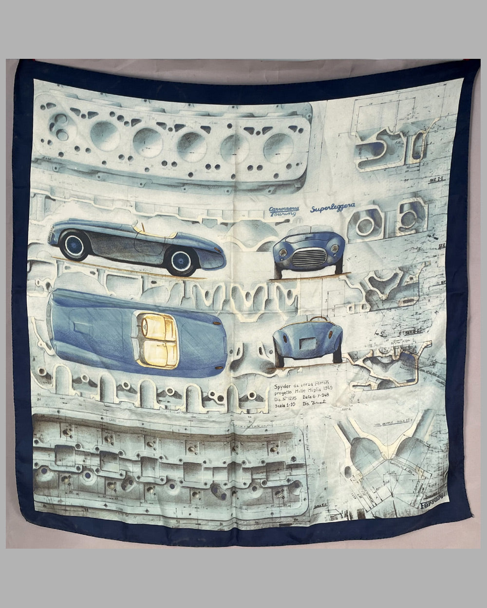 Ferrari Barchetta silk scarf, made for the factory in Italy