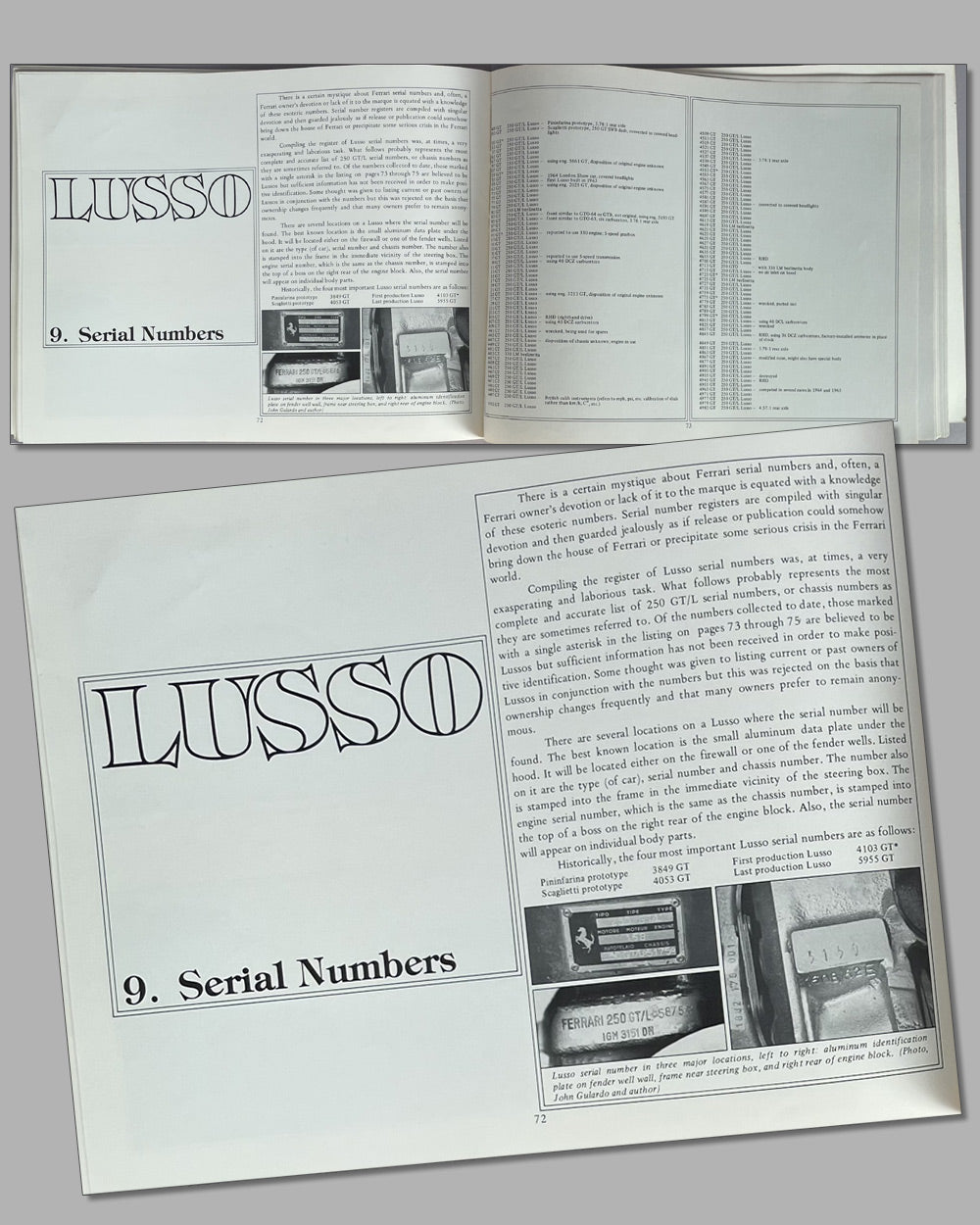 The Berlinetta Lusso - A Ferrari of Unusual Elegance book by Kurt Miska, 1978, 1st edition 3