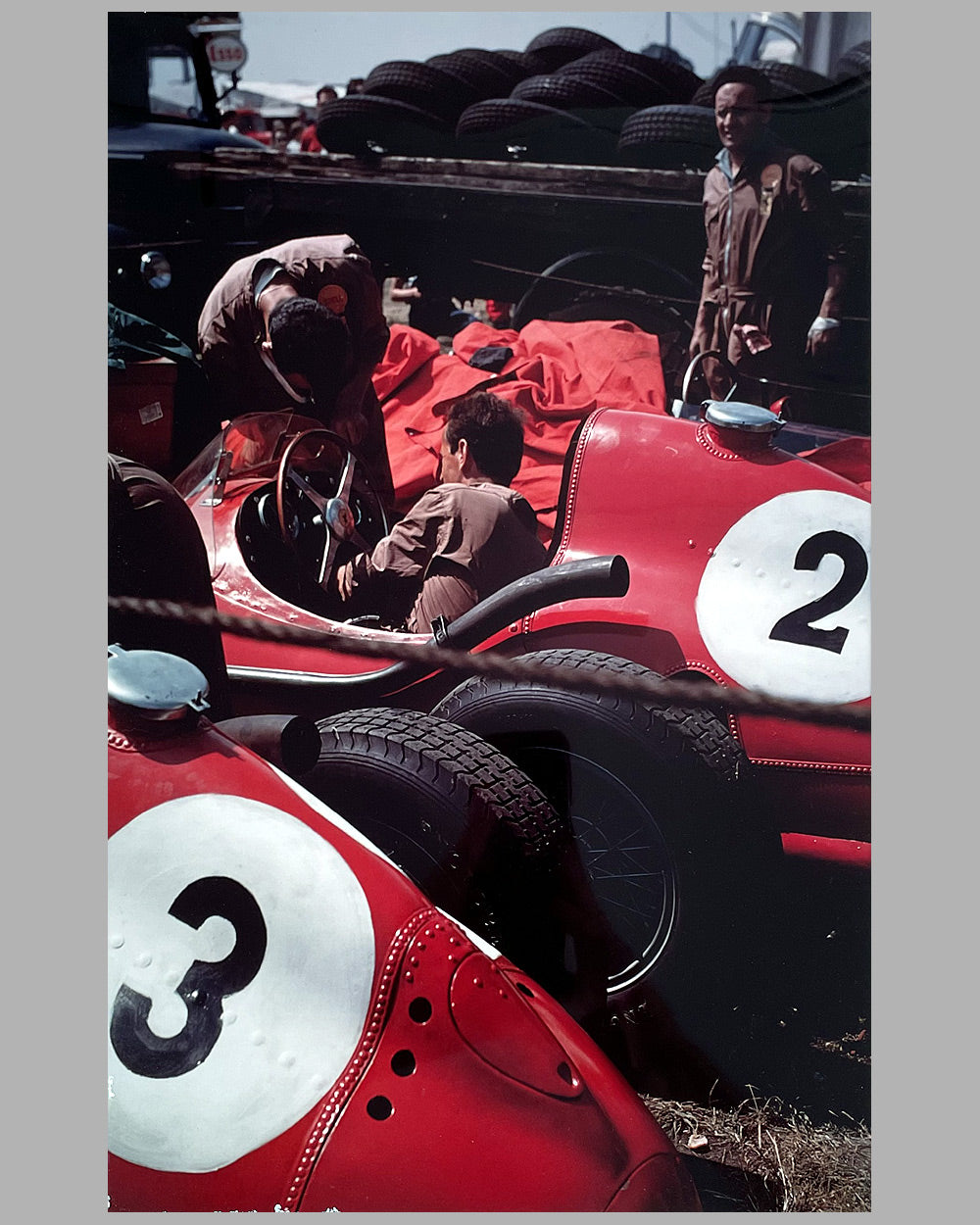Ferrari team at Rouen color photograph by Denise McCluggage 2