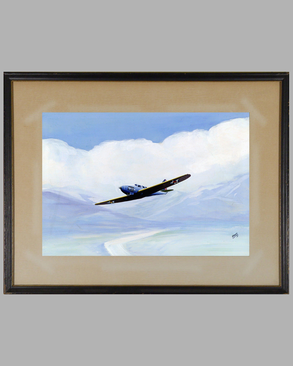 Prototype pre-WWII era American Fighter painting by Alpnarly Lyster, USA, 1937