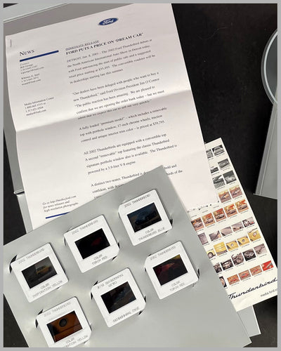Press kit for the introduction of the rebirth of the 2002 Ford Thunderbird, autographed 4