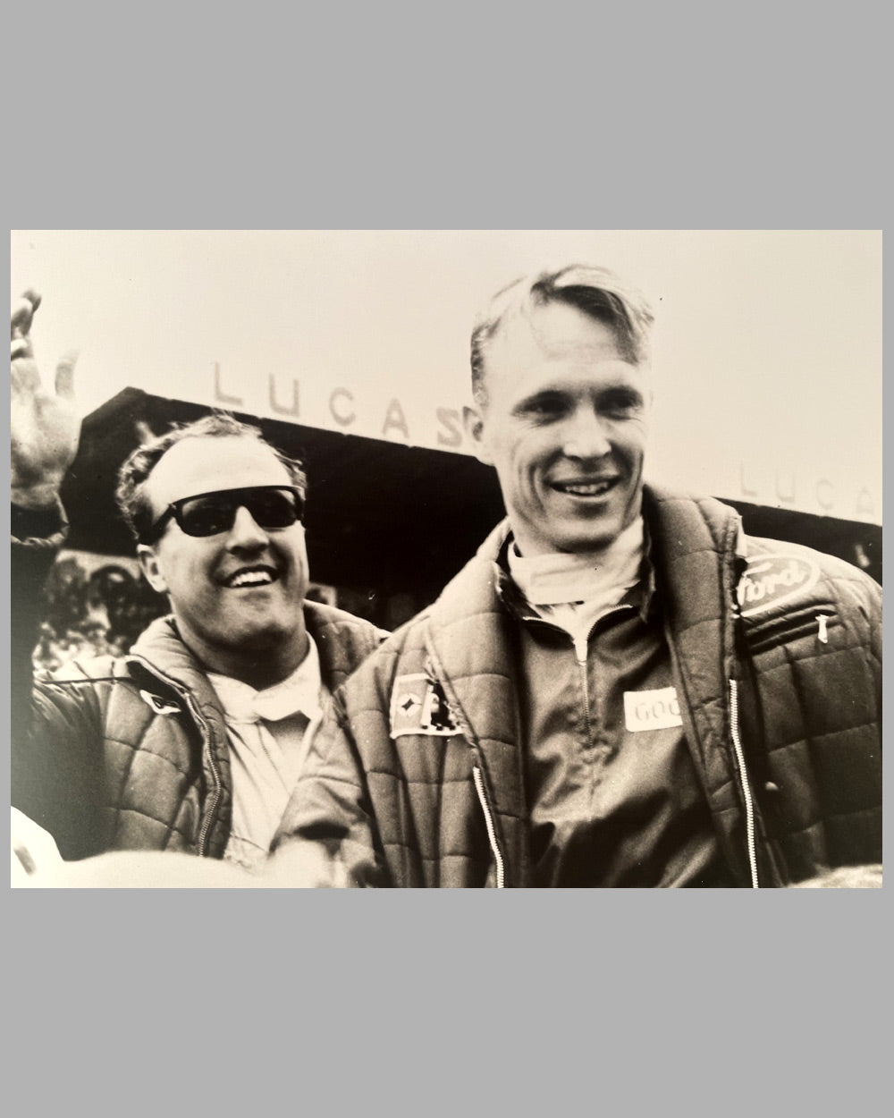 A.J. Foyt and Dan Gurney b&w photograph 2