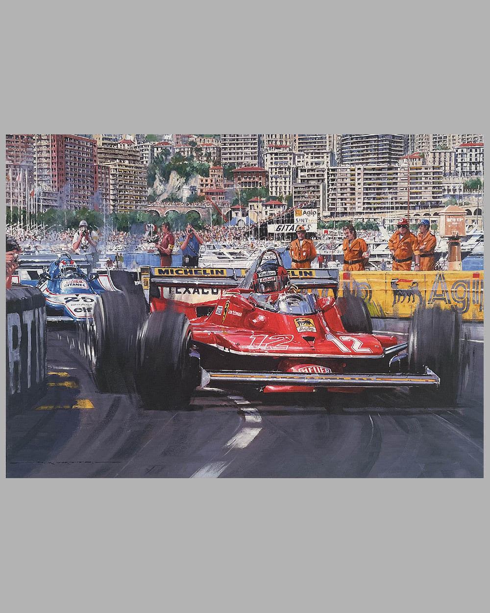 Gilles giclee on paper by Nicholas Watts - Monaco Grand Prix 1979 2