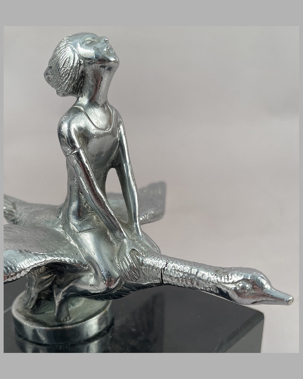 Young girl riding a goose mascot 3